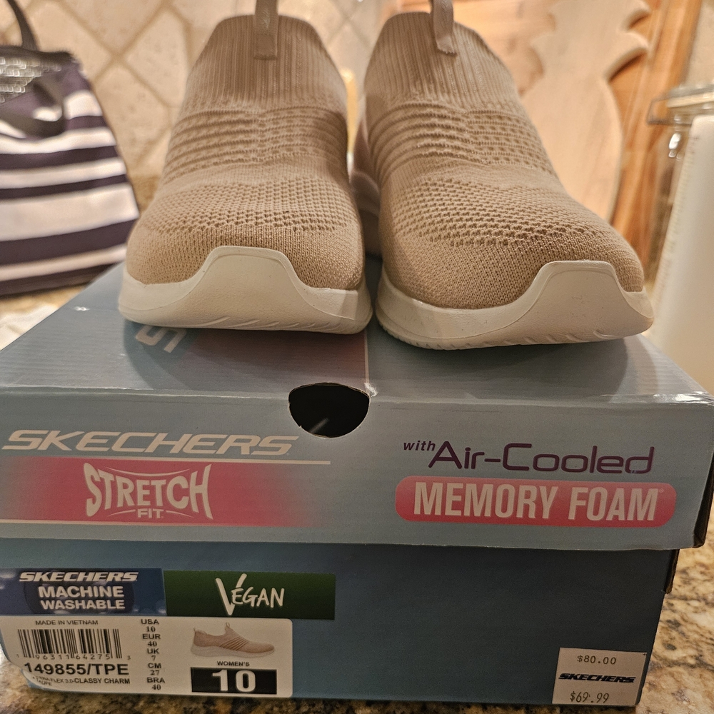 Skechers Beige Stretch Fit Sneakers